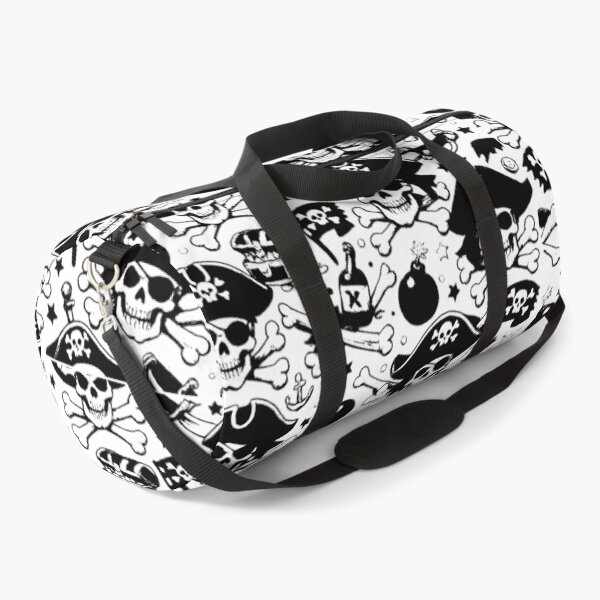 Item preview, Jolly Roger graphic pattern: pirate skulls (black and white ver) designed and sold by Moonshroomarts.