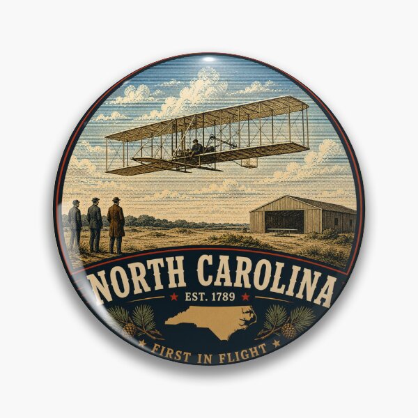 Item preview, North Carolina Retro State Badge – Vintage Travel Graphic designed and sold by Mac Sketches.