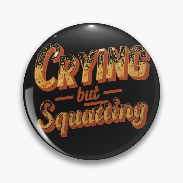 Item preview, Crying but Squatting – Retro Wavy Typography Funny Gym Quote designed and sold by Sparkofart07.