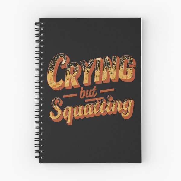 Item preview, Crying but Squatting – Retro Wavy Typography Funny Gym Quote designed and sold by Sparkofart07.