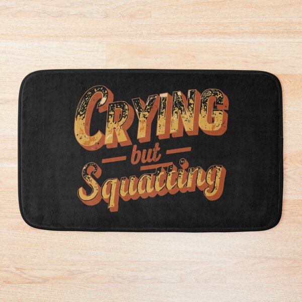 Item preview, Crying but Squatting – Retro Wavy Typography Funny Gym Quote designed and sold by Sparkofart07.