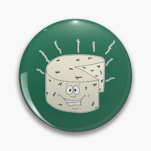Item preview, Funny Stinky Blue Cheese Cartoon | Cute Moldy Food With Attitude Sticker designed and sold by MyxaART.