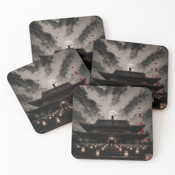Item preview, Moonlit Guardian | Neo Edo Modern Japanese Art designed and sold by Neo Edo Studio.