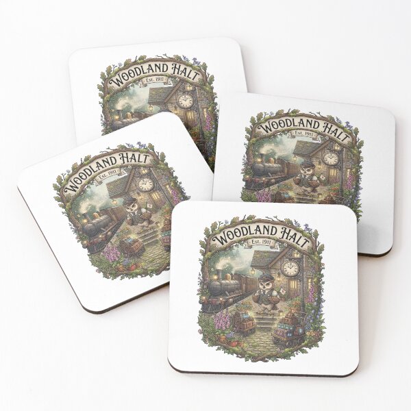 Item preview, Woodland Halt | Cozy Owl Train Station | Whimsical Forest Railway Fantasy Art designed and sold by MrDev.