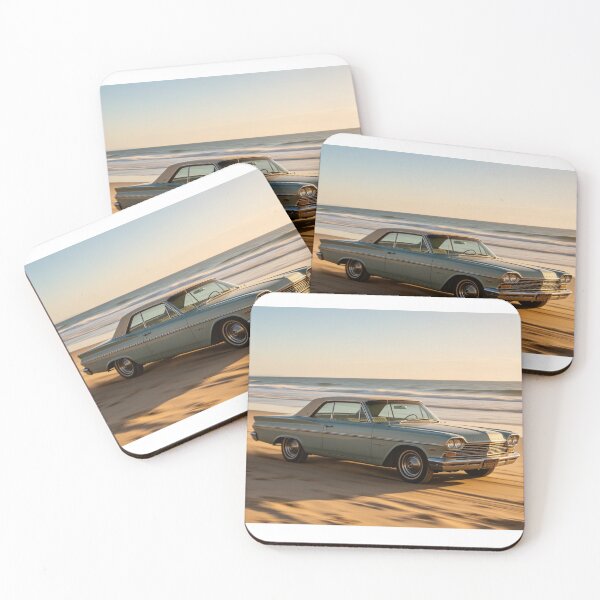 Item preview, classic car on the sand at the seashore designed and sold by mixoubraw.