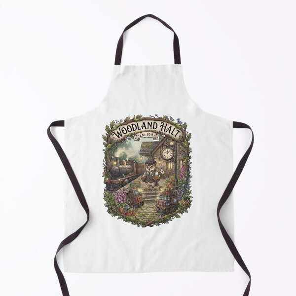 Item preview, Woodland Halt | Cozy Owl Train Station | Whimsical Forest Railway Fantasy Art designed and sold by MrDev.