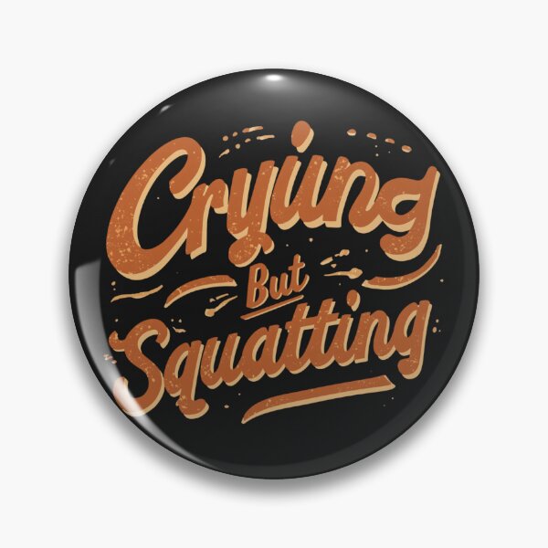 Item preview, Crying but Squatting – Retro Wavy Typography Funny Gym Quote designed and sold by Sparkofart07.