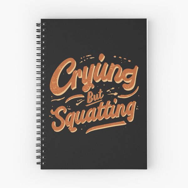 Item preview, Crying but Squatting – Retro Wavy Typography Funny Gym Quote designed and sold by Sparkofart07.