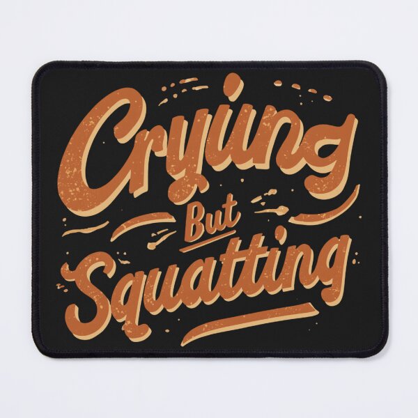 Item preview, Crying but Squatting – Retro Wavy Typography Funny Gym Quote designed and sold by Sparkofart07.