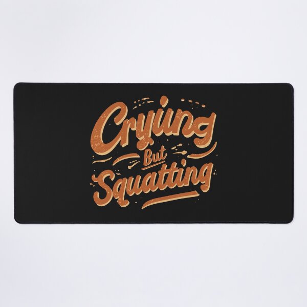 Item preview, Crying but Squatting – Retro Wavy Typography Funny Gym Quote designed and sold by Sparkofart07.