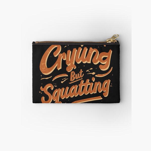 Item preview, Crying but Squatting – Retro Wavy Typography Funny Gym Quote designed and sold by Sparkofart07.
