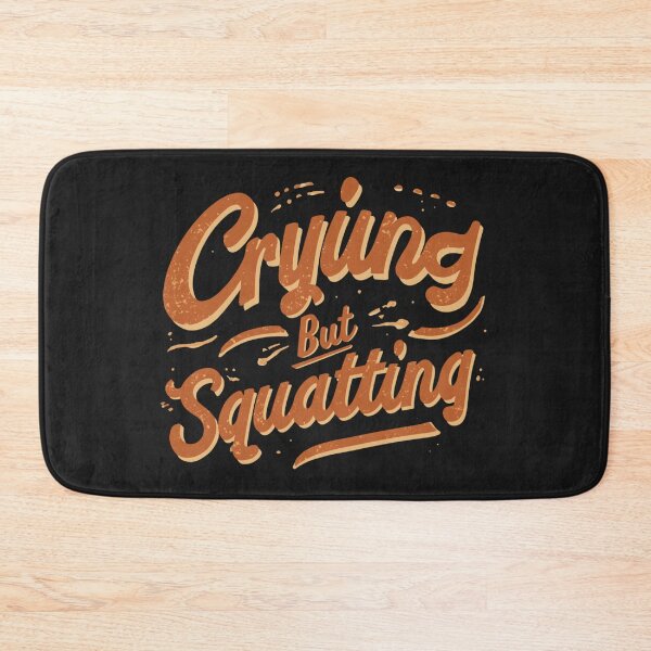 Item preview, Crying but Squatting – Retro Wavy Typography Funny Gym Quote designed and sold by Sparkofart07.