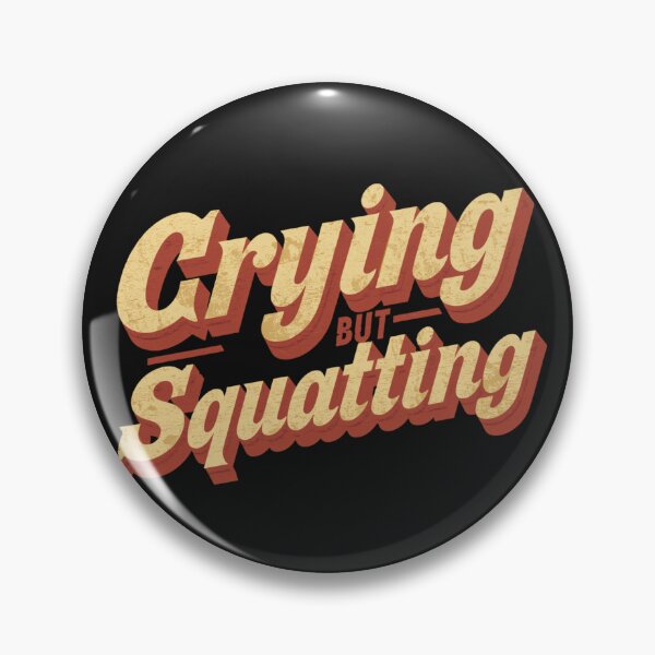 Item preview, Crying but Squatting – Retro Wavy Typography Funny Gym Quote designed and sold by Sparkofart07.