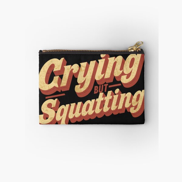 Item preview, Crying but Squatting – Retro Wavy Typography Funny Gym Quote designed and sold by Sparkofart07.