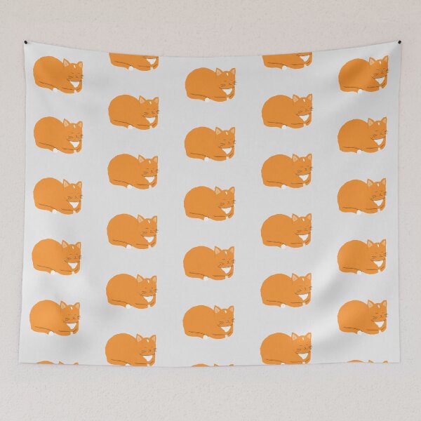 Item preview, Simplistic style sleeping ginger cat designed and sold by helengarvey.
