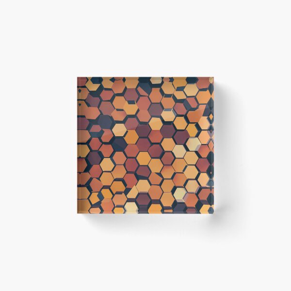 Item preview, Amber Hive – Geometric Orange and Black Hexagon Pattern designed and sold by BuckaBaby.