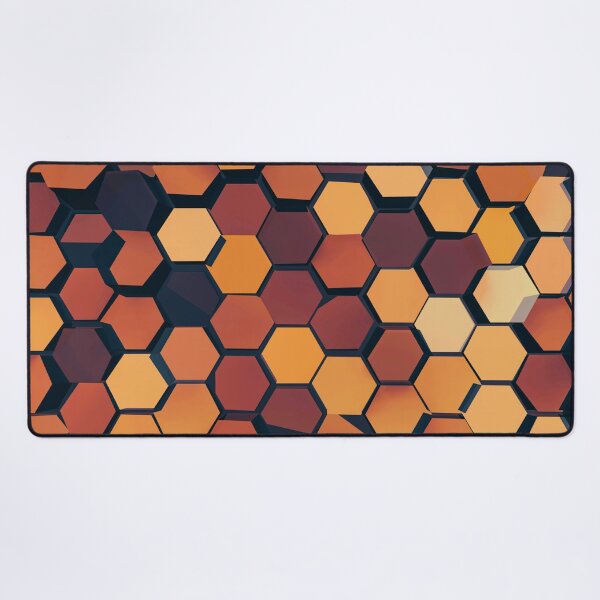 Item preview, Amber Hive – Geometric Orange and Black Hexagon Pattern designed and sold by BuckaBaby.