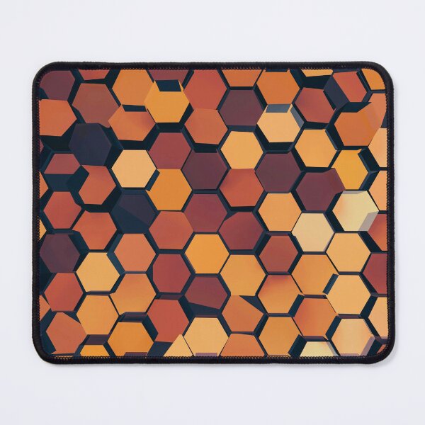 Item preview, Amber Hive – Geometric Orange and Black Hexagon Pattern designed and sold by BuckaBaby.