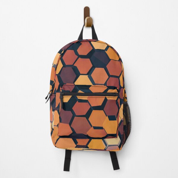 Item preview, Amber Hive – Geometric Orange and Black Hexagon Pattern designed and sold by BuckaBaby.