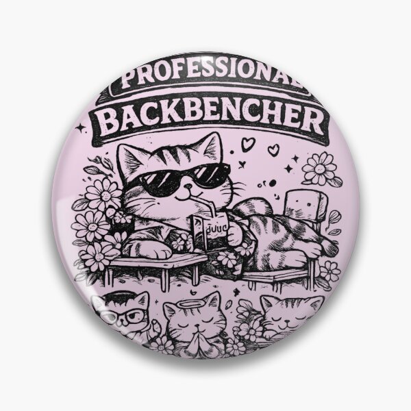 Item preview, Professional Backbencher Cat – Funny School Student Cat Doodle Vintage Black & White Illustration designed and sold by HOUSE OF TIST.