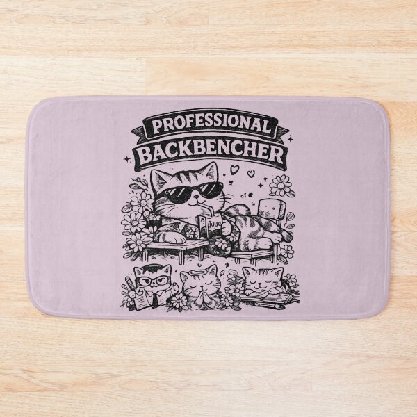 Item preview, Professional Backbencher Cat – Funny School Student Cat Doodle Vintage Black & White Illustration designed and sold by HOUSE OF TIST.