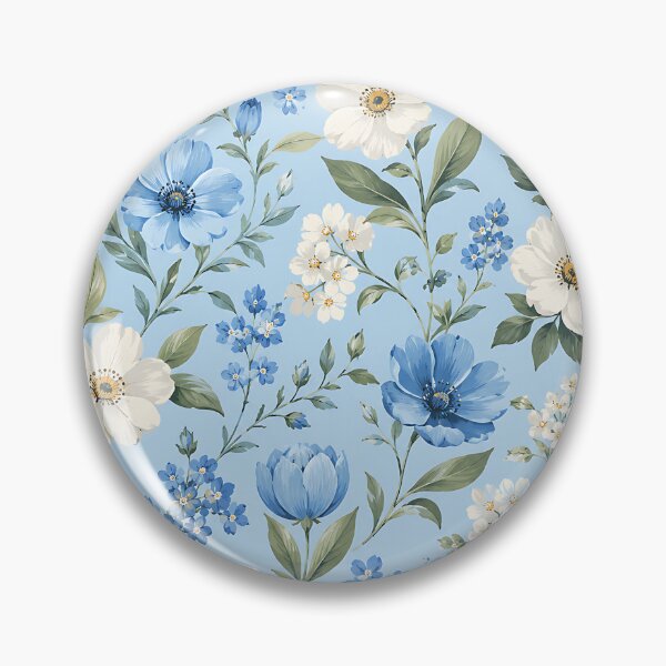 Item preview, Soft Watercolor Blue White Botanical Floral Pattern designed and sold by Aureva Arts Shop.