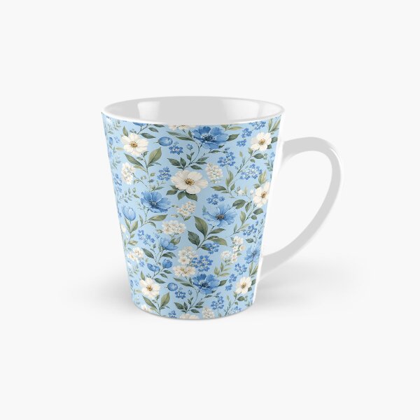 Item preview, Soft Watercolor Blue White Botanical Floral Pattern designed and sold by Aureva Arts Shop.