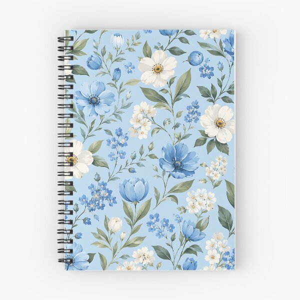 Item preview, Soft Watercolor Blue White Botanical Floral Pattern designed and sold by Aureva Arts Shop.
