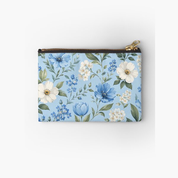 Item preview, Soft Watercolor Blue White Botanical Floral Pattern designed and sold by Aureva Arts Shop.