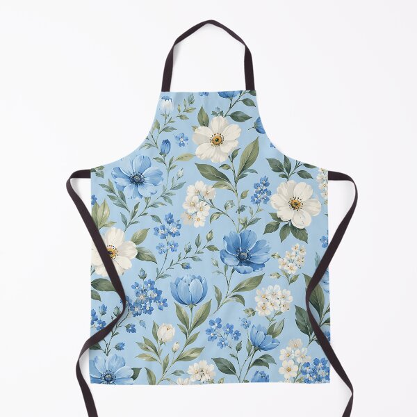 Item preview, Soft Watercolor Blue White Botanical Floral Pattern designed and sold by Aureva Arts Shop.
