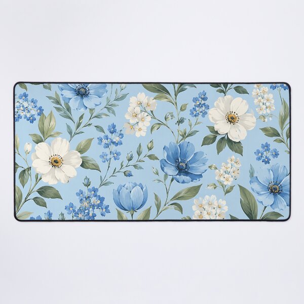 Item preview, Soft Watercolor Blue White Botanical Floral Pattern designed and sold by Aureva Arts Shop.