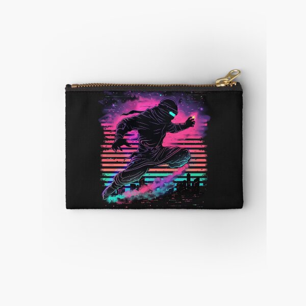 Item preview, ninja vanishing in neon smoke designed and sold by RetroWaveArtCo.