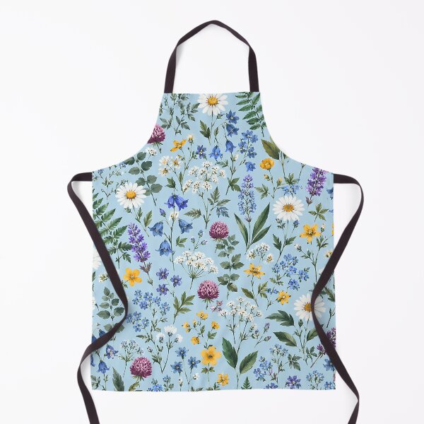 Item preview, Watercolor Wildflower Meadow Botanical Pattern Sky Blue designed and sold by Aureva Arts Shop.