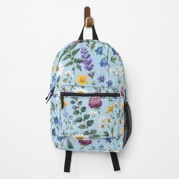Item preview, Watercolor Wildflower Meadow Botanical Pattern Sky Blue designed and sold by Aureva Arts Shop.