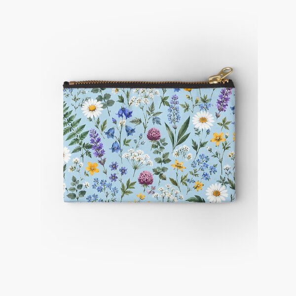Item preview, Watercolor Wildflower Meadow Botanical Pattern Sky Blue designed and sold by Aureva Arts Shop.