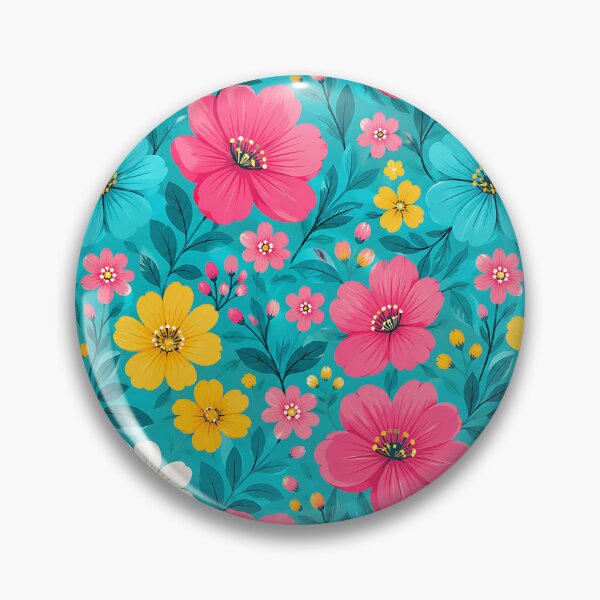 Item preview, Bright Tropical Floral Bold Pink Yellow Teal Pattern designed and sold by Aureva Arts Shop.