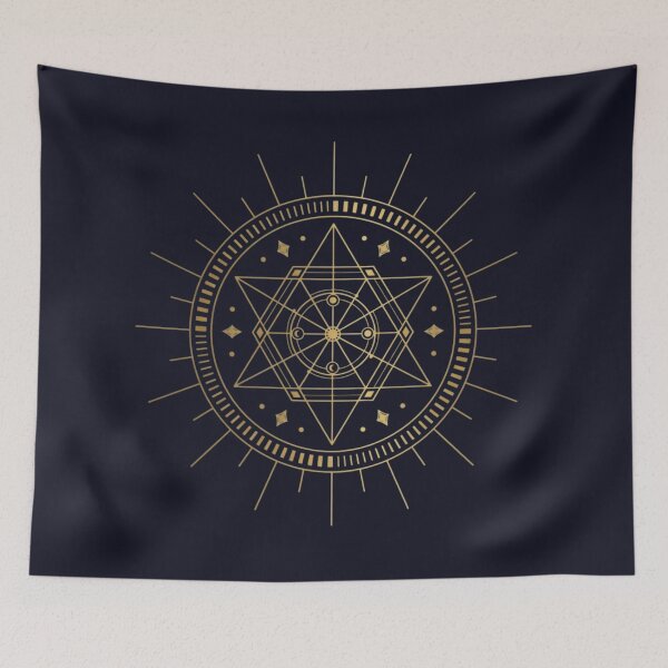 Item preview, Sacred Geometry Sacred Lotus Mandala - Golden Alchemy Astrological Seal designed and sold by 63Hotpeppers.