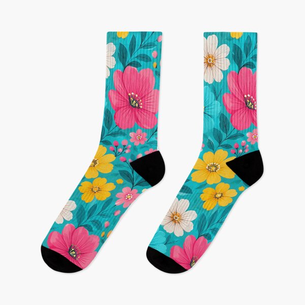 Item preview, Bright Tropical Floral Bold Pink Yellow Teal Pattern designed and sold by Aureva Arts Shop.