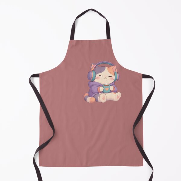 Item preview, Lo-Fi Cat with Headphones — Cute Chill Music Sticker designed and sold by NUFADE.