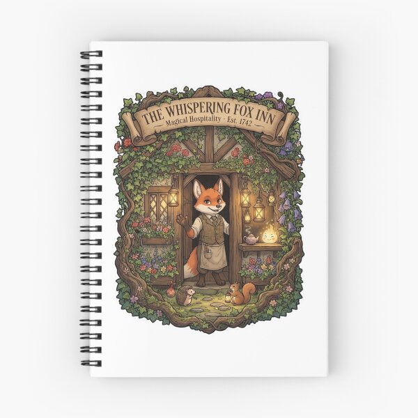 Item preview, The Whispering Fox Inn | Cozy Woodland Tavern | Whimsical Cottagecore Fantasy Art designed and sold by MrDev.