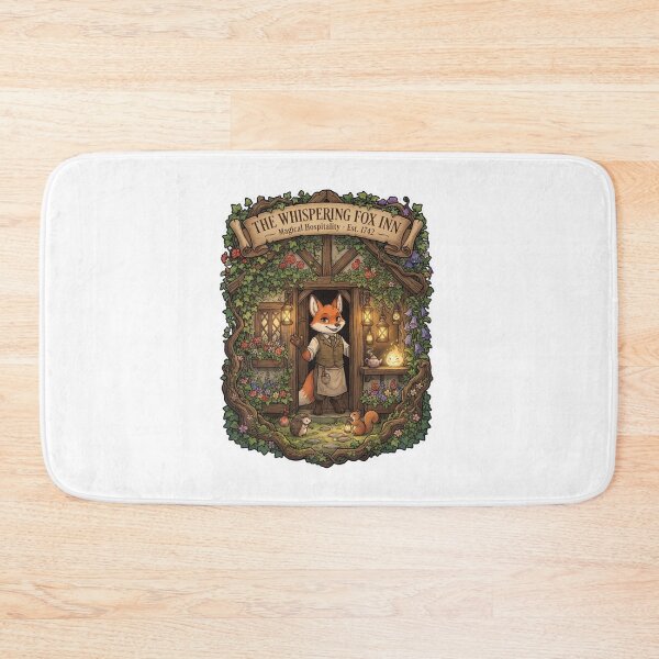 Item preview, The Whispering Fox Inn | Cozy Woodland Tavern | Whimsical Cottagecore Fantasy Art designed and sold by MrDev.