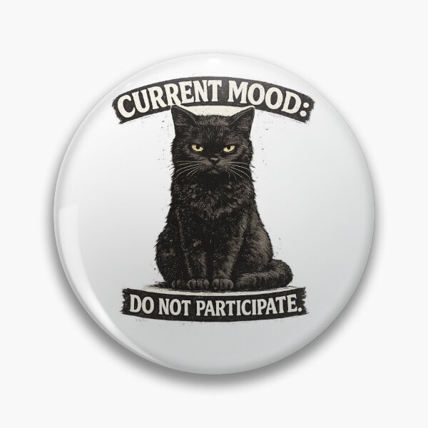 Item preview, Funny Black Cat Current Mood Do Not Participate | Introvert Vintage Cat T-Shirt designed and sold by lharouch.