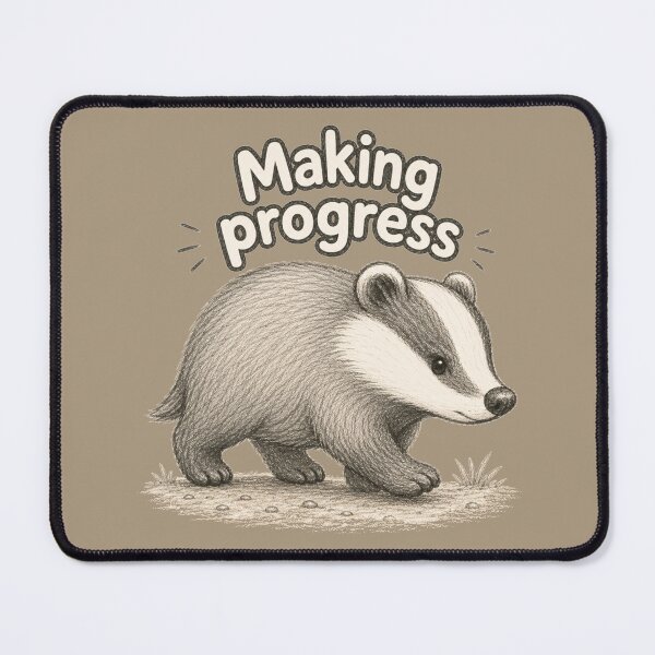 Item preview, Making Progress, Determined Badger designed and sold by ChirpInc.