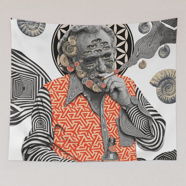 Item preview, Charles Bukowski Inspired Surreal Portrait designed and sold by Mystikos Art.