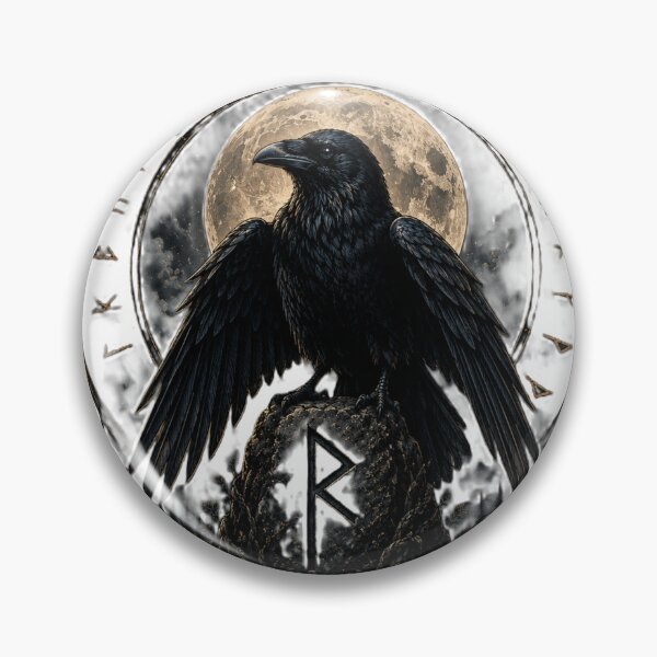 Item preview, Mystic Raven with Ancient Rune Circle – Dark Fantasy Gift for Mug, Notebook & Home Decor designed and sold by Druvibe.