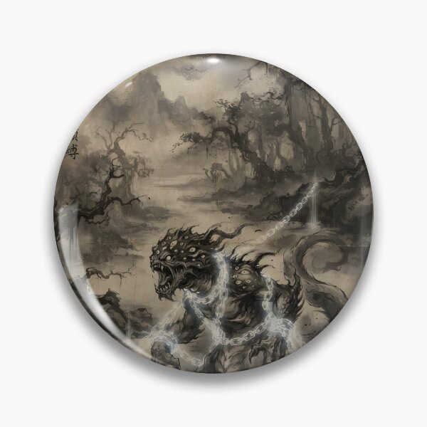 Item preview, The Bound Abyssal Beast Sumi-e Ink Wash designed and sold by DuckOddity.