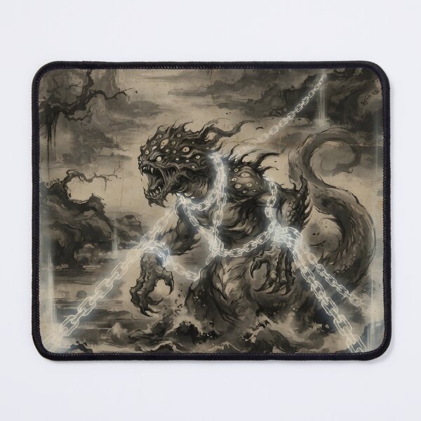 Item preview, The Bound Abyssal Beast Sumi-e Ink Wash designed and sold by DuckOddity.