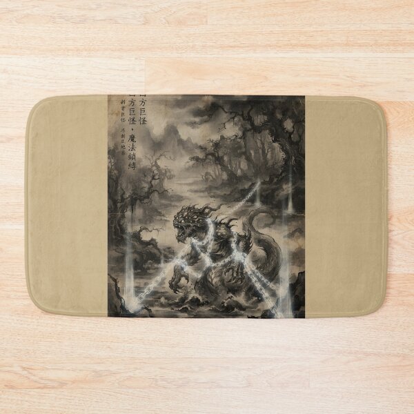 Item preview, The Bound Abyssal Beast Sumi-e Ink Wash designed and sold by DuckOddity.
