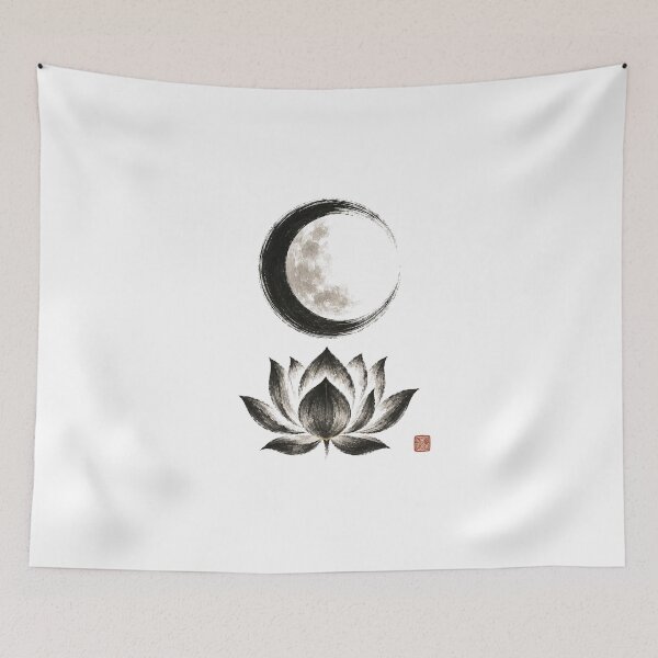 Item preview, Lotus Void Moon – Japanese Zen Lotus Moon Seal designed and sold by OblivionRise.