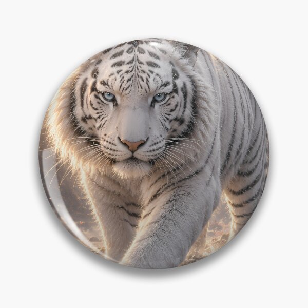 Item preview, Majestic White Tiger Walking Through Sacred Waterfalls | Fantasy Wildlife Digital Art designed and sold by ManJiangHong.